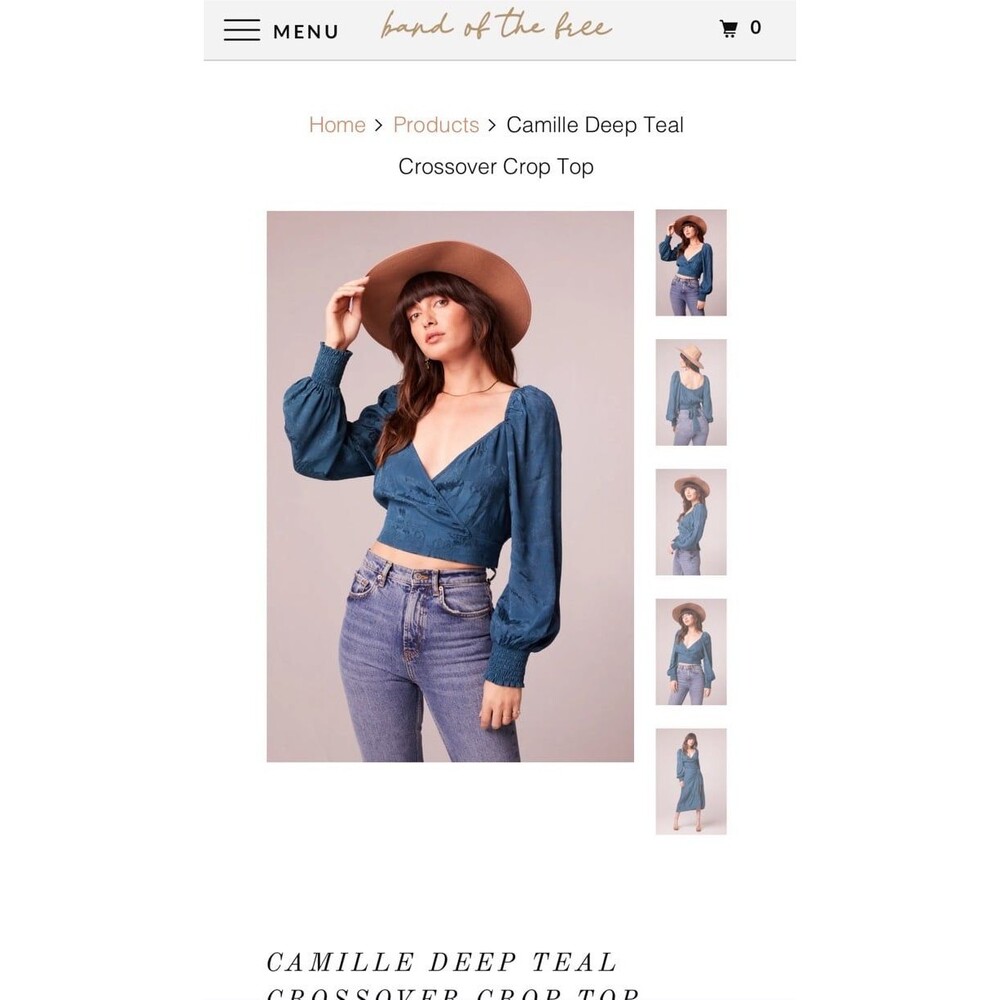NWT small deep teal crossover crop top